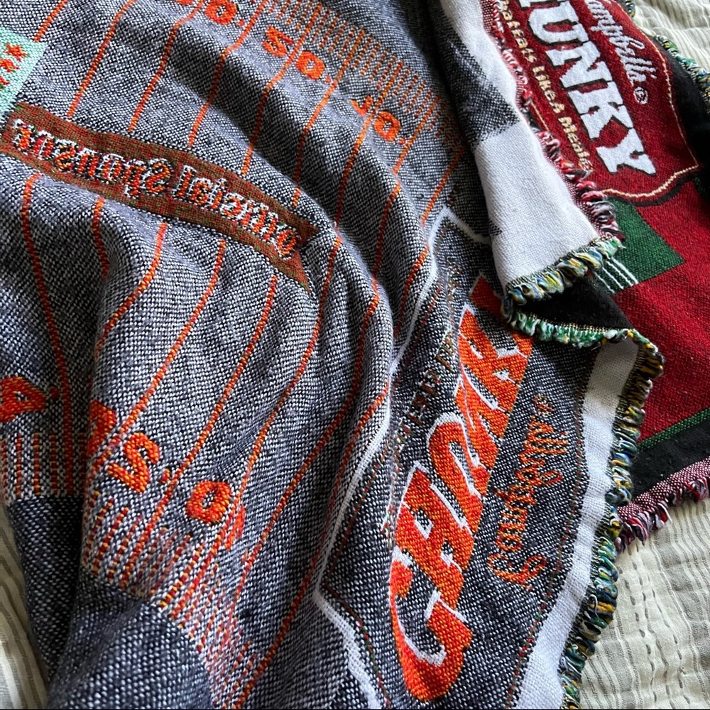 Campbells Chunky Super Bowl XL decorative blanket gridiron NFL AFC NFC - Picture 4 of 5